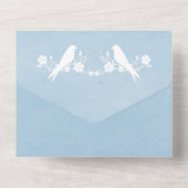 Blauwe vezel - alles in één bruiloft all in one uitnodiging (Achterkant)