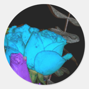 Blauwe Vibrance paarse Vibrance rozen Ronde Sticker