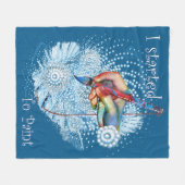 Blauwe Vibratie Abstract Fleece Deken (Voorkant (Horizontaal))