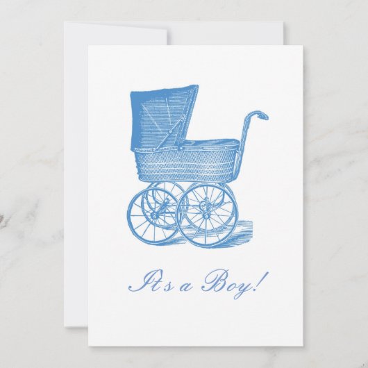 Blauwe Victoriaans Baby Kaart (Voorkant)