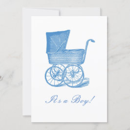 Blauwe Victoriaans Baby Kaart