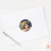  blauwe Victoriaans engel Klassieke stickers (Envelop)