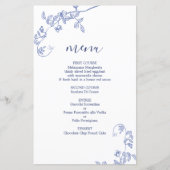 Blauwe Victoriaans Kaart van het menu van het brui (Voorkant)