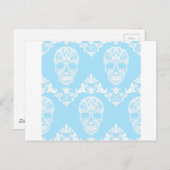 blauwe Victoriaans schedels Briefkaart (Voorkant / Achterkant)