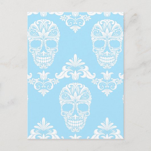 blauwe Victoriaans schedels Briefkaart (Voorkant)