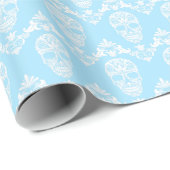 blauwe Victoriaans schedels Cadeaupapier (Rol Hoek)