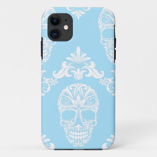 blauwe Victoriaans schedels Case-Mate iPhone Case (Achterkant)