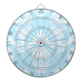 blauwe Victoriaans schedels Dartbord (Voorkant)