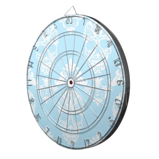 blauwe Victoriaans schedels Dartbord (Voorkant Rechts)