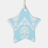 blauwe Victoriaans schedels Keramisch Ornament (Rechts)