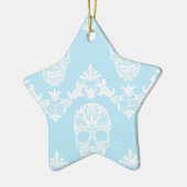 blauwe Victoriaans schedels Keramisch Ornament (Links)