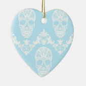 blauwe Victoriaans schedels Keramisch Ornament (Rechts)