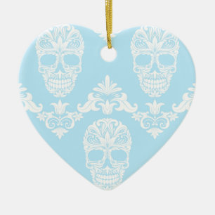 blauwe Victoriaans schedels Keramisch Ornament