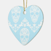 blauwe Victoriaans schedels Keramisch Ornament (Links)