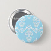 blauwe Victoriaans schedels Ronde Button 5,7 Cm (Voorkant /achterkant)