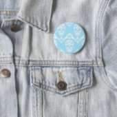 blauwe Victoriaans schedels Ronde Button 5,7 Cm (In situ)
