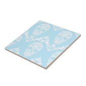 blauwe Victoriaans schedels Tegeltje (Zijkant)