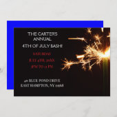 Blauwe Vierde juli Onafhankelijkheidsdag Sparkler Kaart (Voorkant / Achterkant)