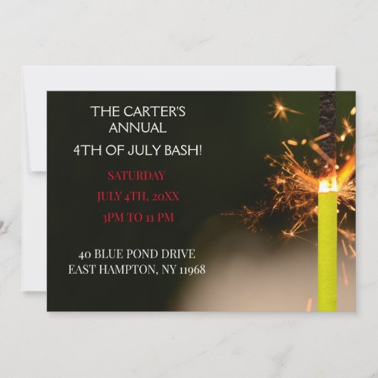 Blauwe Vierde juli Onafhankelijkheidsdag Sparkler Kaart (Voorkant)