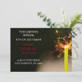 Blauwe Vierde juli Onafhankelijkheidsdag Sparkler Kaart (Staand voorkant)