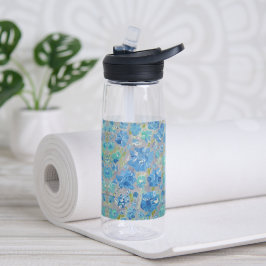 Blauwe Viering Bloemen Water Fles