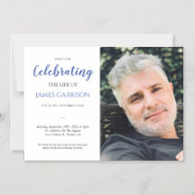 Blauwe Viering van het Leven Begrafenis met Foto