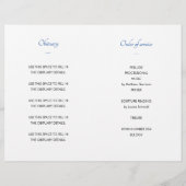 Blauwe viering van het leven Foto begrafenisprogra Flyer (Achterkant)