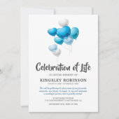 Blauwe viering van uitvaartdienst kaart (Voorkant)