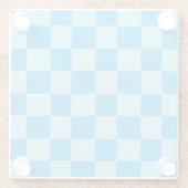 Blauwe vierkante blokken geometrisch glazen onderzetter (Achterkant)