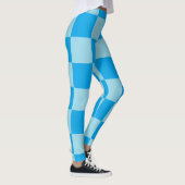 Blauwe vierkante blokken geometrisch leggings (Rechts)