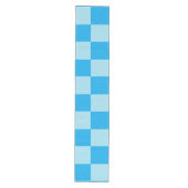 Blauwe vierkante blokken geometrisch medium tafelloper (Voorkant)