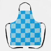 Blauwe vierkante blokken geometrisch schort (Voorkant)