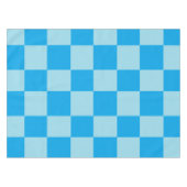 Blauwe vierkante blokken geometrisch tafelkleed (Voorkant (Horizontaal))