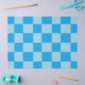 Blauwe vierkante blokken geometrisch tissuepapier (Craft)