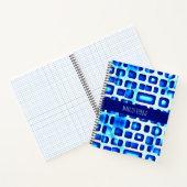 Blauwe vierkanten en rechthoeken Isometrisch Patro Notitieboek (Binnen)