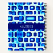 Blauwe vierkanten en rechthoeken Isometrisch Patro Notitieboek (Achterkant)