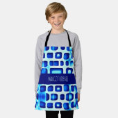 Blauwe vierkanten en rechthoeken Isometrisch Patro Schort (Gedragen)