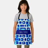 Blauwe vierkanten en rechthoeken Isometrisch Patro Schort (Insitu)