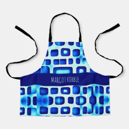 Blauwe vierkanten en rechthoeken Isometrisch Patro Schort