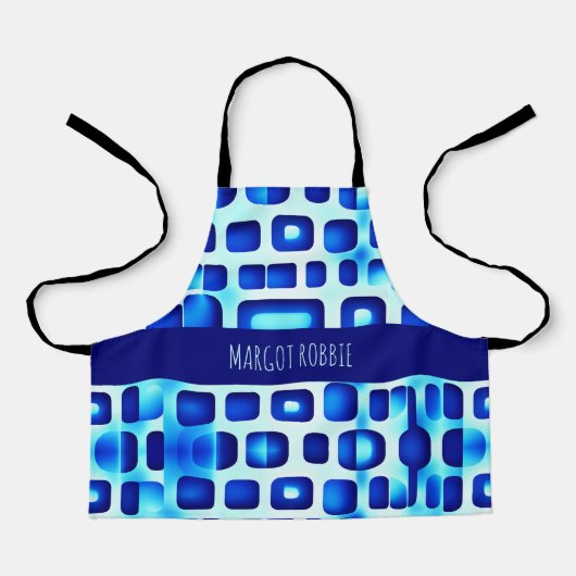 Blauwe vierkanten en rechthoeken Isometrisch Patro Schort (Voorkant)