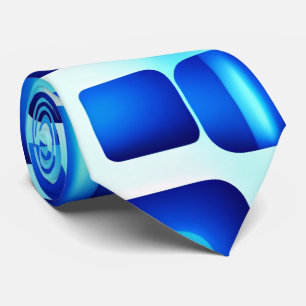 Blauwe vierkanten en rechthoeken Isometrisch Patro Stropdas