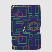 Blauwe vierkanten geometrisch golfhanddoek (Voorkant)