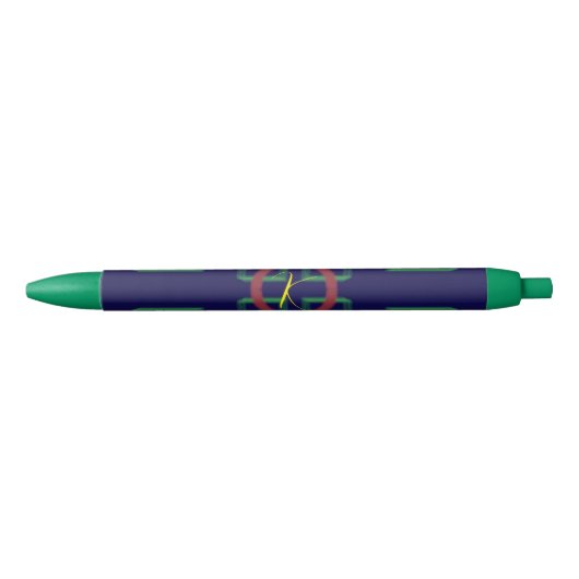 Blauwe vierkanten geometrisch inkt pen (Voorkant)