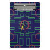 Blauwe vierkanten geometrisch mini klembord (Voorkant)