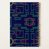 Blauwe vierkanten geometrisch notitieboek (Achterkant)