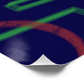 Blauwe vierkanten geometrisch perfect poster (Hoek)
