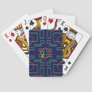 Blauwe vierkanten geometrisch pokerkaarten