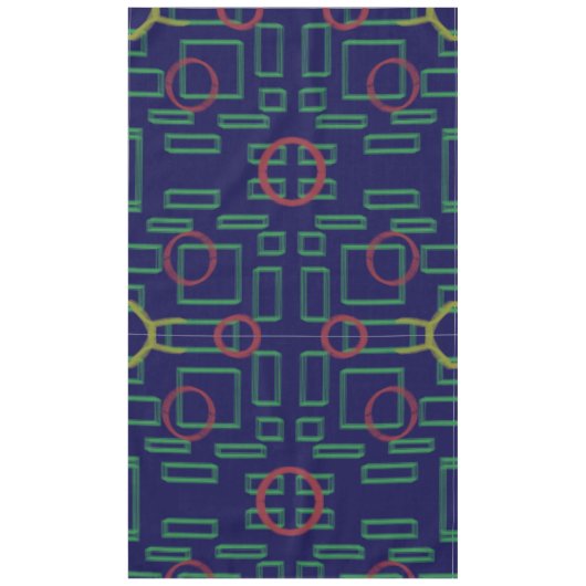 Blauwe vierkanten geometrisch tafelkleed (Voorkant)