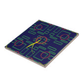 Blauwe vierkanten geometrisch tegeltje (Zijkant)
