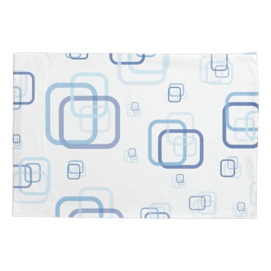 Blauwe vierkanten kussensloop (Achterkant-Links)